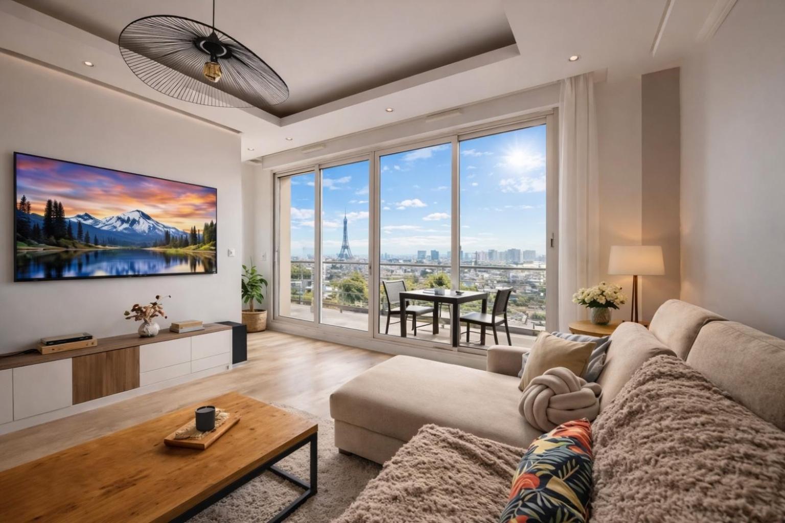 Luxury Flat - Eiffel Tower View & Terrace - Air Conditioning *